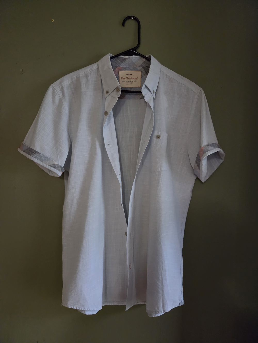 NWT Weatherproof Light Blue Short Sleeve Button-Down Shirt